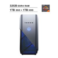 2019 Newest Dell Premium Inspiron Gaming Desktop (AMD 8-Core Ryzen 7 2700 up to 4.1GHz, 32GB DDR4 RAM, 1TB SSD (Boot) + 1TB HDD, AMD Radeon RX 580 4GB, WiFi, Bluetooth, HDMI, Windows 10, Blue)