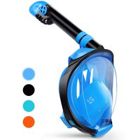 Greatever G2 Full Face Snorkel Mask with Latest Dry Top System,Foldable 180 Degree Panoramic View Snorkeling Mask with Camera Mount,Safe Breathing,Anti-Leak&Anti-Fog