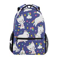 Cute Cats Unicorn Star Rainbow Laptop Backpack, Water Resistant College Travel Computer Notebooks Backpack for Men Women