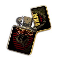 Gold Flip Top Refillable Windproof Lighter - MMA Fight Club Lighter Gold