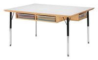 Jonti-Craft 55233JC Table with Storage and Colored Paper-Trays, 24"-31" Height