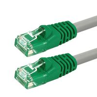 Buhbo 3 ft CAT5e Crossover Cable UTP, Gray Wire with Green Boot