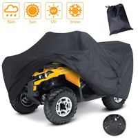 LotFancy Waterproof ATV Cover, Heavy Duty Black Quad Protects 4 Wheelers Outdoor Protection from Wind UV Sun Snow Rain (L 86x47x39 inches)