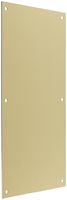 Rockwood 70F.4 Brass Standard Push Plate, Four Beveled Edges, 16" Height x 8" Width x 0.050" Thick, Satin Clear Coated Finish