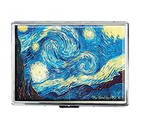 Cigarettes Case Holder - Van Gogh Starry Night Design Stainless Steel ID Credit Card Cigarettes Case Stylish Wallet