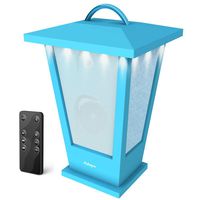 Portable Bluetooth Speakers Waterproof - Pohopa Lantern Indoor Outdoor Wireless Speaker with Lights, 10W Surround Bass, 20 Piece LED Lights, Support Remote Control (Blue)