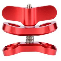 SolUptanisu Butterfly Ball Clip Aluminum Alloy Diving Light Clamp Adjustable Adapter Mount for Underwater Photography Diving Camera Video Fill Light,3 Color Optional(Red)