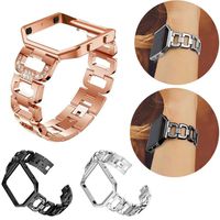 Paddsun Stainless Steel Bands with Frame for Fitbit Blaze Smart Fitness Watch, Rhinestone Bling Replacement Accessory Straps for Women Men