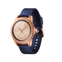 TECKMICO Galaxy Watch Bands,20mm Silicone Replacement Bands Compatible for Samsung Galaxy Watch 42mm with Rose Gold Watch Buckle for Women Men Gift (Navy Blue, Rose Gold Buckle)