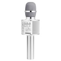 BONAOK Wireless Bluetooth Karaoke Microphone,3-in-1 Portable Handheld Karaoke Mic Speaker Machine Christmas Birthday Home Party for Android/iPhone/PC or All Smartphone(Q37 Silver)
