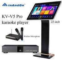InAndon KV-V5 Pro Karaoke Player, With Wireless Mic,22'' Capacitive Touch Screen Intelligent Voice Keying Machine Real-time score The newest sty (KV-V5 Pro+8TB HD+22" Touch Screen)