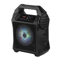 Fisher FBX262 Portable Wireless Speaker with Microphone Input, Bluetooth, AUX, USB, TF and Colorful Light Effects, Black