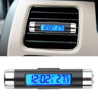 Binpure Car Air Vent Multifunctional LCD Digital Electronic Clock& Thermometer Clip with Luminous