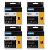 Replace Industrial Dymo Rhino 18484 Permanent Vinyl 3/4 Inch Labels Tape, Compatible for DYMO Rhino 4200,5000,5200,6000, RhinoPro Label Maker, Industrial LabelWriter, Black on White, 18Feet, 4-Pack