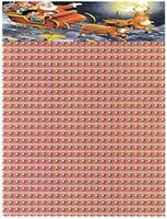 Christmas Santa Claus & Reindeers Stationery Printer Paper 26 Sheets