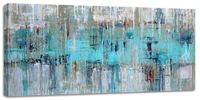 Large Abstract Wall Art Decor Mint Green Gray Canvas Prints for Living Room Bedroom Big Artwork Home House Office Wall Decoration 24x48inch