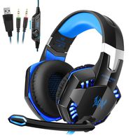 Belovedkai 3.5mm Stereo Gaming Headset for PS4, PC, Xbox One, Bass Noise Cancelling Over-Ear Headphone with Mic, LED Lights Computer Headset Earphone for PC Gamers