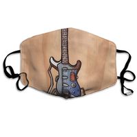 Steampunk Guitar Dust Mask,Washable and Reusable Cleaning Gardening Outdoor Activities Warm Windproof Mask