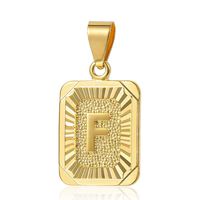 Trendsmax Mens Womens Yellow Gold Plated Square Capital Letter F Pendant Only No Chain