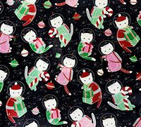 Whimsy Outer Space Astronaut Cats Christmas Holiday Gift Wrapping Paper 30" x 12'