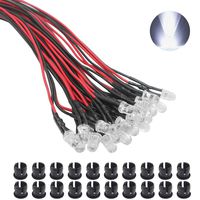 KeeYees 20Pcs 5mm Ultra Bright 12v Pre Wired LED Diodes Light + 20Pcs 5mm Plastic LED Holder LED Light Mounting Holders