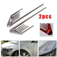 CHAMPLED 2 pcs Side Body Marker Fender Air Wing Silver Vent Trim F Cover Chrome for All The Car for Ford Chrysler Chevy Chevrolet Dodge Cadillac Jeep GMC Pontiac Hummer Lincoln Buick