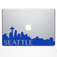 The Decal Guru Seattle Skyline Decal Vinyl Sticker, 15" MacBook Pro (2016 & Newer Models), Dark Blue (2331-MAC-15X-DB)