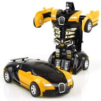 Dickin Cartoon Crash Deformation Transforming Robot Car Toy Kids Game Gift Baby Wearables, Toys 1-Step Deformation Car