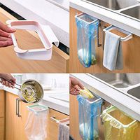 LtrottedJ Hanging Kitchen Cupboard Cabinet Tailgate Stand Storage Garbage Bags Rack (Pink)