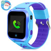 Kids Smart Watch Waterproof Phone Smartwatch for Children Anti-Lost GPS Tracker Phone Watch with 1.44 inch Touch Screen SOS Canera Timer Game Birthday Gift for Boys and Girls (Blue)