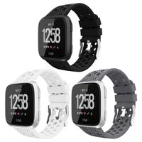 iGK Replacement for Fitbit Versa Bands Black,Breathable Bands Sport Watch Strap Wristband Compatible with Fitbit Versa/Versa Lite Edition/Versa Special Edition for Women Men 3 Pack