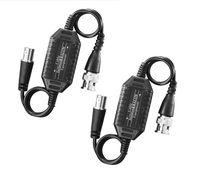 2PCS CCTV BNC Male to Female Coaxial Video Ground Loop Isolator Balun for Camera (Black) AOLANS