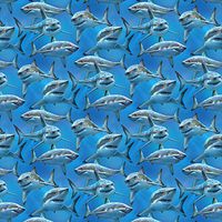 GRAPHICS & MORE Great White Sharks Ocean Diving Pattern Premium Roll Gift Wrap Wrapping Paper