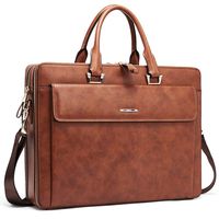 Cluci Women Leather Briefcases Slim Large Business 15.6 Inch Laptop Vintage Shoulder Bag for Men