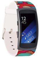 Band for Gear Fit2 / Fit2 pro - Leather Strap Replacement Compatible for Samsung Gear Fit 2 / Fit 2 pro Small & Large - for Women Unique Design Colorful Pattern
