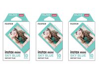 Fujifilm Instax Mini Instant Sky Blue Film, 30 Sheets, 3 Value Set