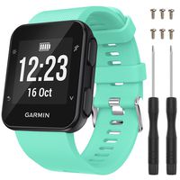 QGHXO Band for Garmin Forerunner 35, Soft Silicone Replacement Watch Band Strap for Garmin Forerunner 35 Smart Watch, Fit 5.11 inches-9.05 inches (130mm-230mm) Wrist (Tea Green)