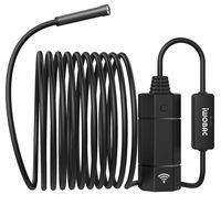 IWOBAC Semi-Rigid WiFi Endoscope, 5.0 Megapixels HD 1944P Wireless Borescope, 7.4mm IP67 Waterproof Inspection Snake Camera for Android and iOS Smartphone, iPhone, Samsung, Tablet -Black with 2250mAh