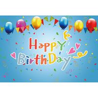 Leyiyi 5x4ft Sweet Cartoon Happy Birthday Backdrops Colorful Balloons Flags Flying Ribbons Noble Ornament Confetti Background Photo Booth Party Decorations Cake Table Banner