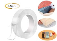 LORITARIA 6.56ft Gel Washable Clear Adhesive Tape, Double Sided, Traceless Removable Tape Roll, Anti-Slip Reusable Car Mat for Carpet Rug Key Phone Coin - 2mm Thick, Width: 3cm