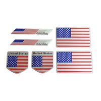 Metal American Flag Emblems Stickers Pack, 6 PCS Lightweight Aluminum Alloy Stars and Stripes Badge Decorative Decals for Car Bumper Laptop Motorcycle Luggage Bike Wall Door