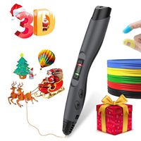 Smart 3D Pen Set for Kids with Free Refill PLA Filaments - Intellectual Toy for Boys & Girls, Age 6 & Up,Black (Gift Packing)