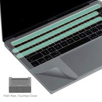 3-in-1 Palm Rest Protector Trackpad Cover Touch Bar Skin for MacBook Pro 15 Inch 2020-2016 Model A1707 A1990 with Touchbar-Space Gray