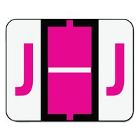 Smead BCCR Bar-Style Alphabetic Color-Coded Labels, Letter J, Red/White Bar, 500 Labels per Roll (67080)