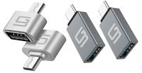 USB Adapters [4 Pack] | USB Type C to USB 3.0 (Space Gray) and Micro USB to USB 2.0 (Silver)