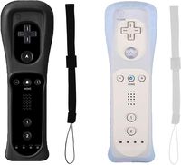 Top Souls Remote Game Controlle come with Silicone Case and Wrist Strap for Nintendo Wii and Wii U - 2Pack - White and Black