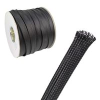 2" Diameter Braided Sleeving Tubing Expandable Wire Flexible Harness Cable Wrap Black