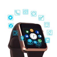 Smart Watch Color Touch Screen Bluetooth Smart Watch Sports Smart Watch TF/SIM Card Slot Smart Watch Multi Function Smart Watch Compatible with Samsung Android iPhone iOS Kids Women Men (Gold)