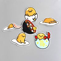 12Pcs Novelty Gudetama Lazy Egg Stickers for Water Bottle Laptops Skateboards Luggage Cars Snowboard DIY Decoration