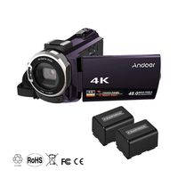 Andoer 4K Camcorder 1080P 48MP WiFi Digital Video Camera Recorder with 2pcs Rechargeable Batteries Novatek 96660 Chip 3inch Touchscreen Night Sight 16X Zoom Cold Shoe Support External Microphone